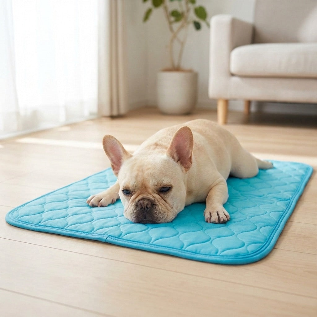French Bulldog relaxing on a CoolHound cooling mat